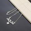 925 Sterling Silver AAA Zircon Heart-shaped Love Necklace Wedding Charm Jewelry