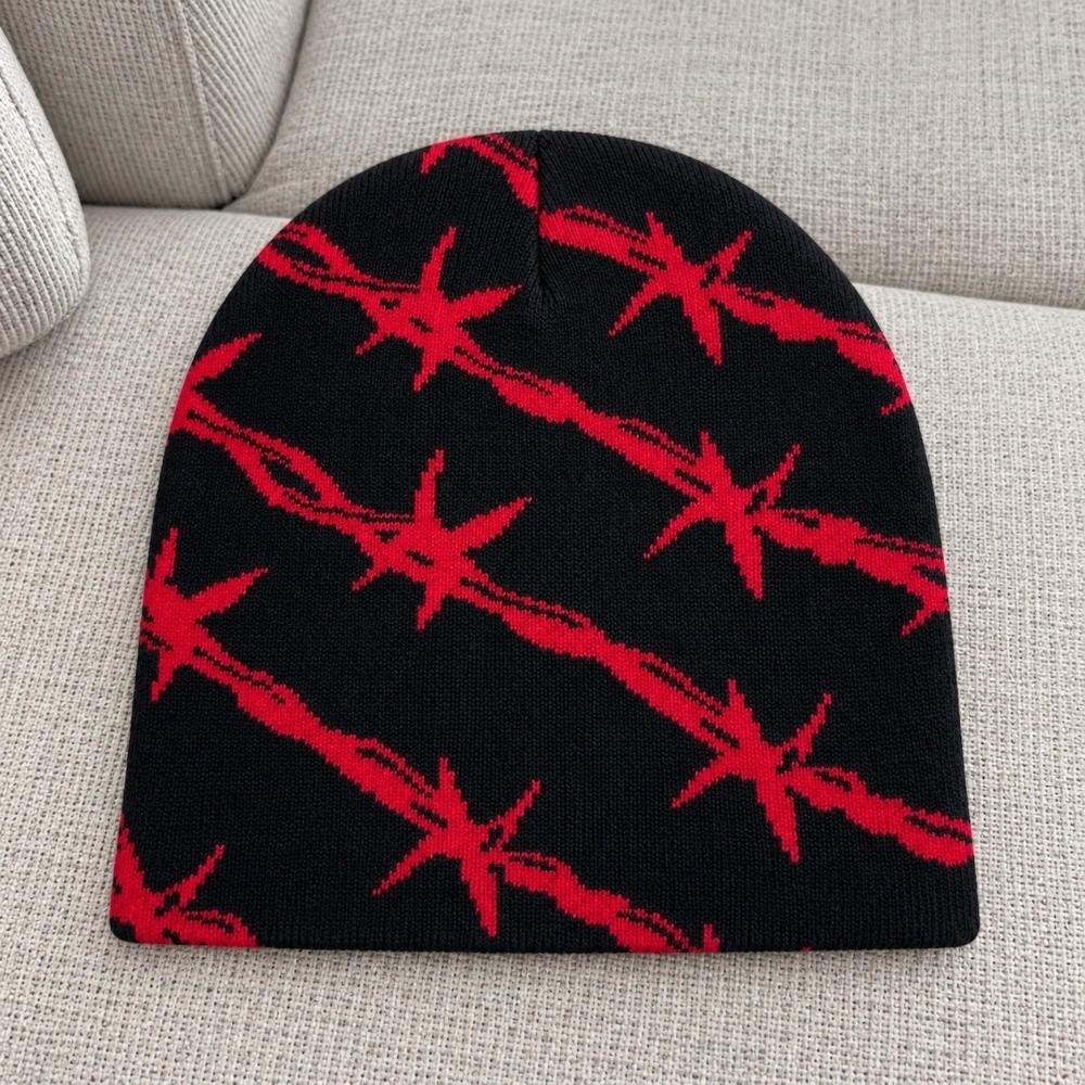 Warm Winter Skull Cap Thickened Knitted Hat Streetwear Double Layer Knit Beanie Outdoor