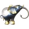 Sculpture d'Éléphant en Alliage et Cristal Aris & Juno, Figurine Symbole de Chance Style Chinois Moderne, Gravure Laser Lotus pour Bureau Maison Étagère à Livres