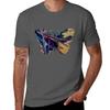 abstract golden butterfly with swipes of vibrant blue and purple T-Shirt Festival Casual Short Sleeve