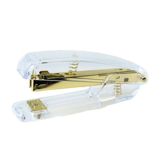 Transparent Desktop Stapler Labor-Saving Heavy Duty 25-sheet Capacity Anti-Slip Base Prevents Staple Jams One-finger Stapler School Office Supplies