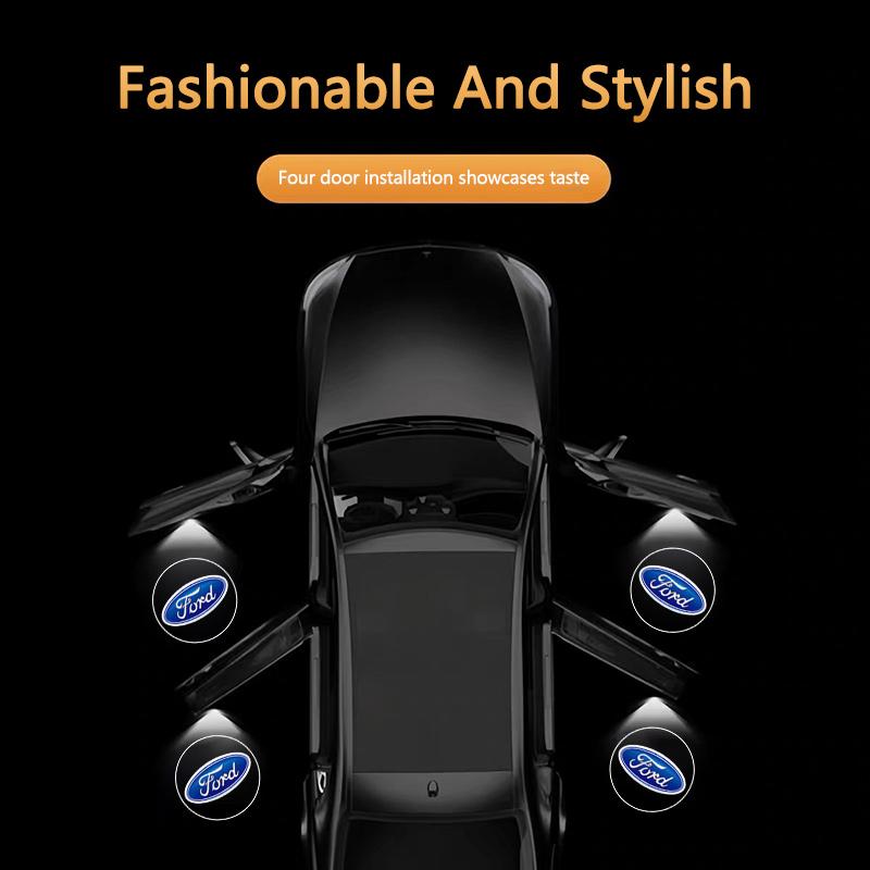 2PCS Car Door Lights Door Lights Logo Projector Door Welcome Light For Ford Focus Mondeo MK1 MK2 MK4 MK3 Fiesta ABS Carbon Fiber