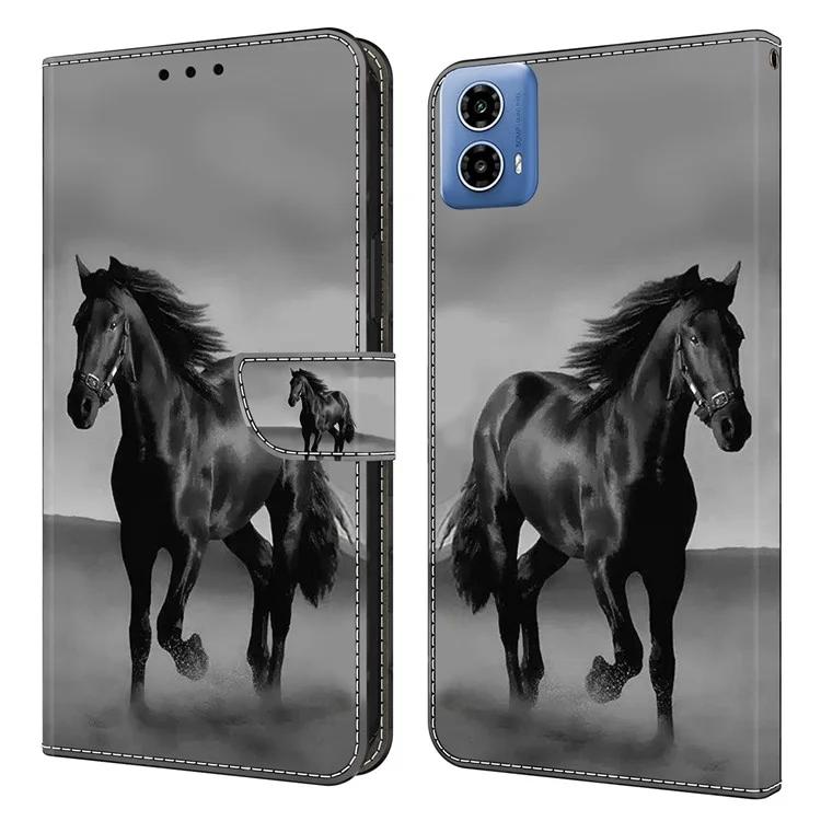 

For Motorola Moto G24 Power Case Wallet Stand Phone Leather Cover 3D Pattern Printing