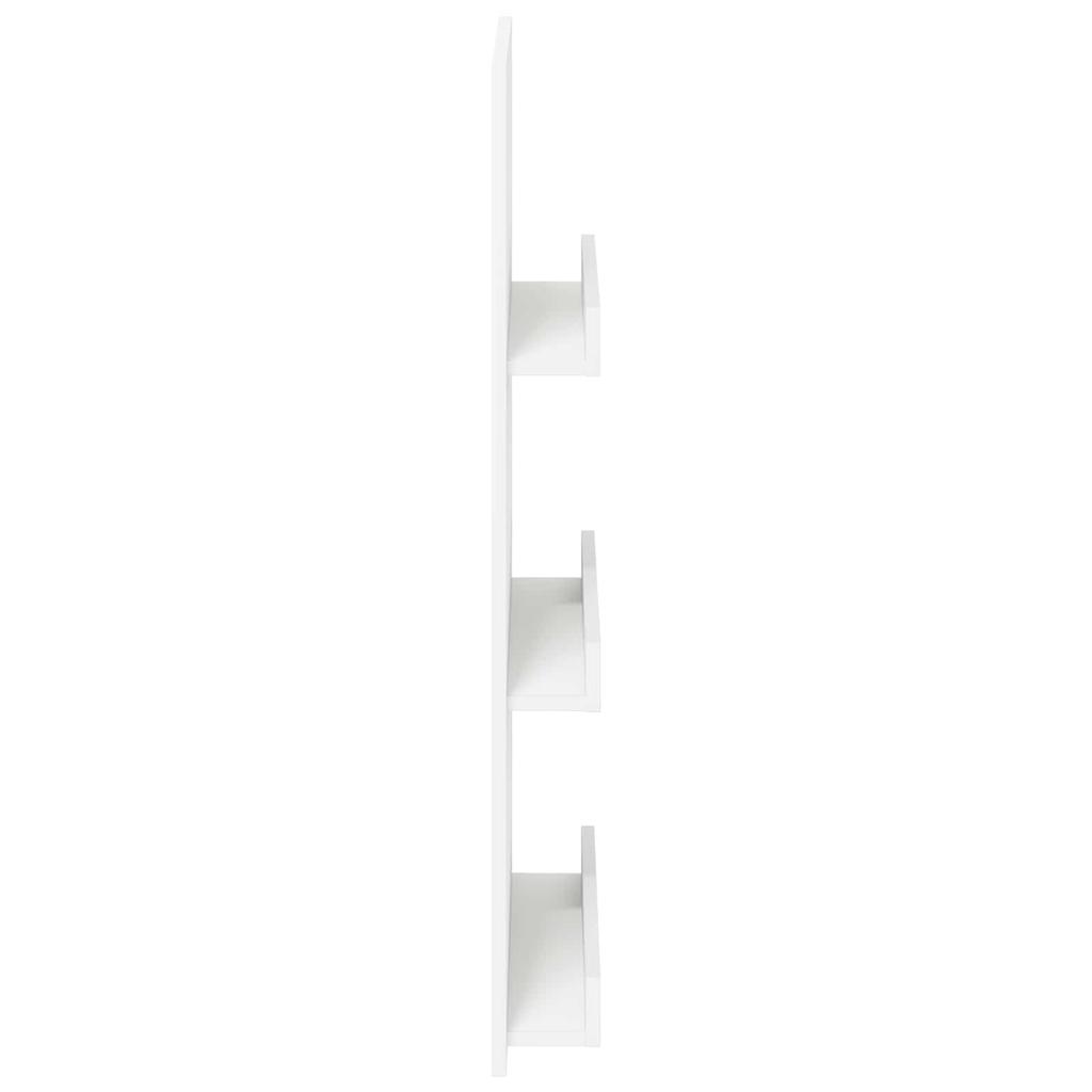 Magazine Shelf with Shelves White 51 x 11 x 102 cm Engineered Wood