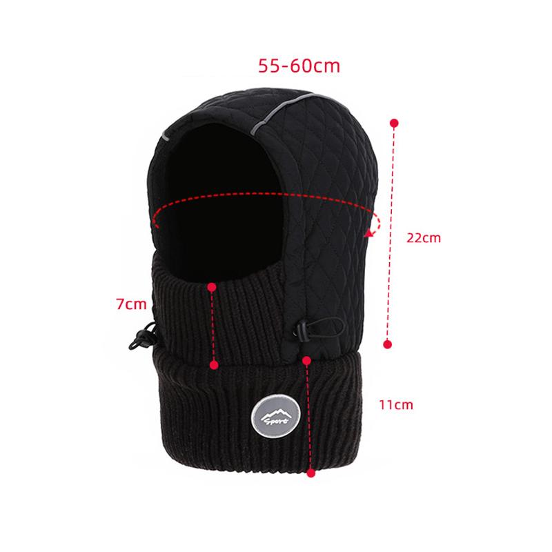 Winter Hat Mask Scarf All-In-One Hat Men's Velvet Warm Pullover Hat Women's Outdoor Cycling Ear Protectors Bomber Hat
