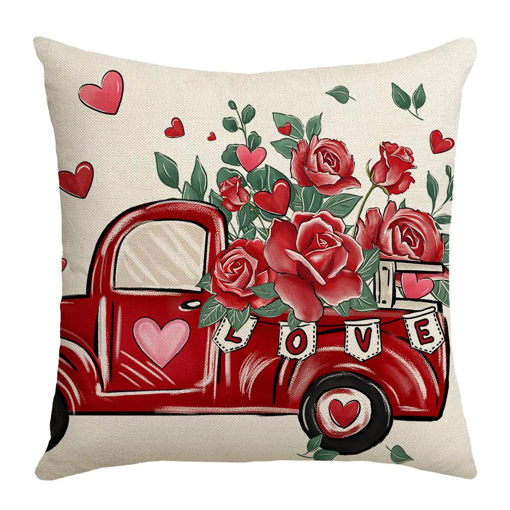 Kissenbezug Valentinstag Kreativ Romantisch Date Druck Liebe Pflanze Blume Party Zuhause Sofa Kissen