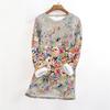 Women's Fashionable Printed Round Neck Long Sleeved Plush Warm Pullover Top