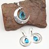 London Blue Topaz Gemstone Mother's Day Jewelry Pendant Earring Set