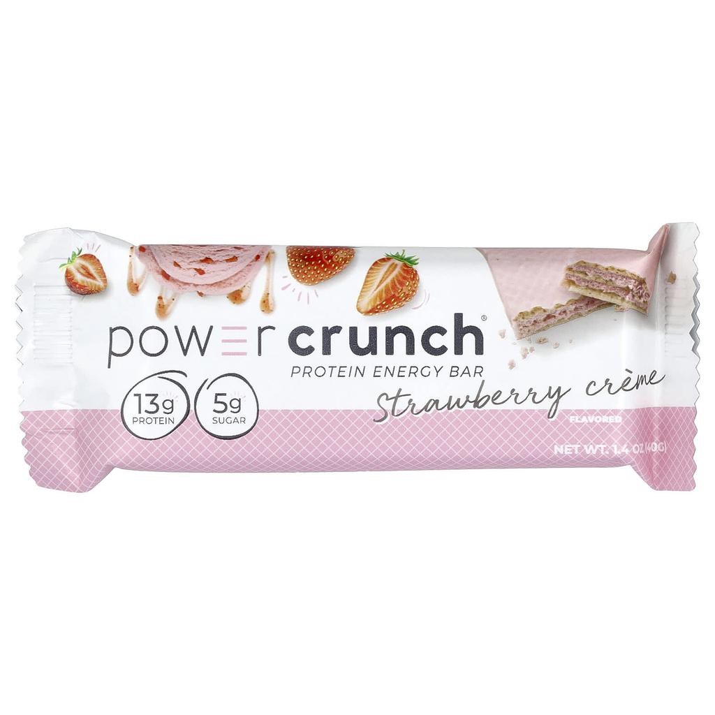 Power Crunch Protein Energy Bar, Strawberry Cream, 12 Bars, 40G (1.4Oz) Each