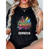 Graffiti Målarbok T-shirt Svart Färgstarkt Graffiti Konsttryck Casual Streetwear Topp för Kvinnor Vardagskläder Partyoutfit