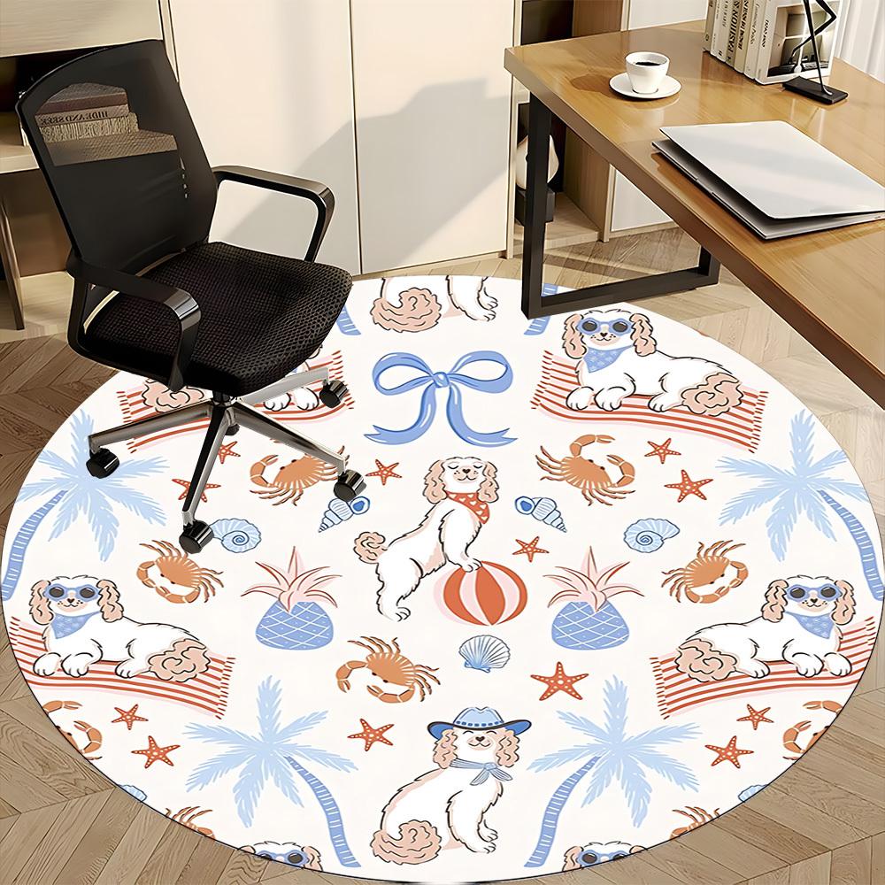 1pc Beach Dogs Chair Carpet for Office - Durable, Ideal for Chair Mats, Stylish & Functional Decorative Rug yy260130047