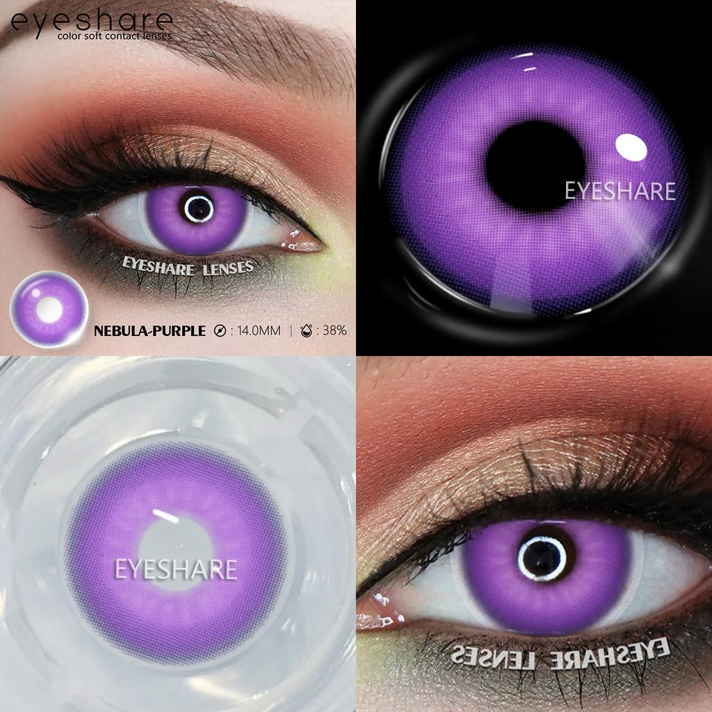 Eyeshare 2 Stück Cosplay Farbige Kontaktlinsen Anime Kontaktlinsen Blaue Augenlinsen Jährlich Verrücktes Halloween Make-up Farbige Linse