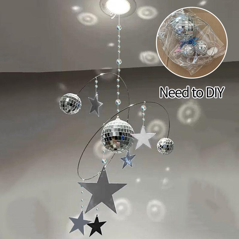Disco Multi Sided Wind Chime Decorative Reflective Ball Wind Chime Pendant Diy Girl Birthday Gift Planet Light Show Home Decor