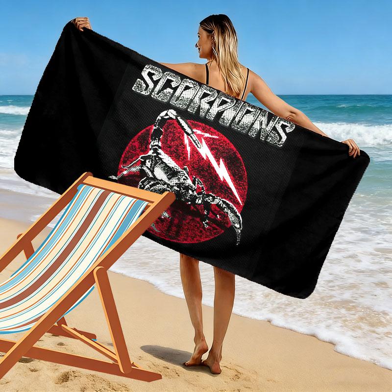 Scorpions Print Beach Towel, Large Soft Quick Dry Towel for Beach Camping Swimming