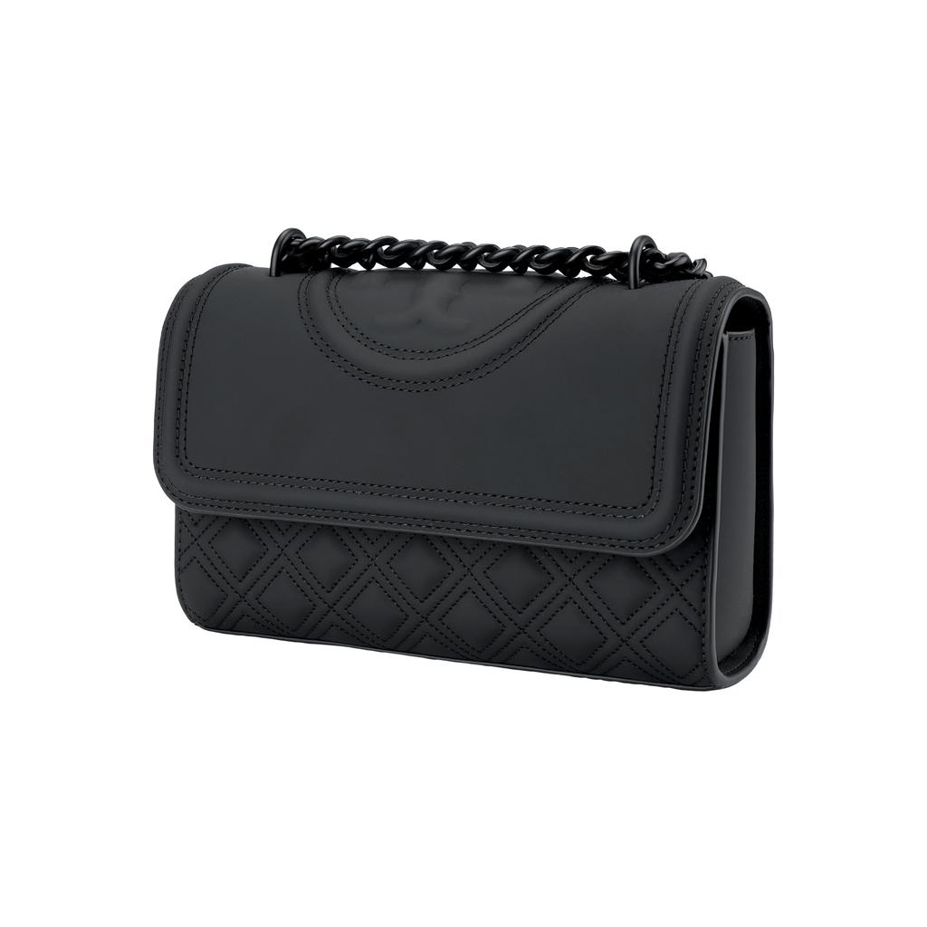 Tory Burch Fleming Solid Color Logo PU Tote Crossbody Shoulder Bag Small Women bags Black 82562-001