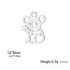5pcs/Lot Stainless Steel Cute Animal Charms For Jewelry Making Cat Squirrel Bee Owl Elephant Koala Pendant DIY Accessories
