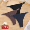 3 sztuki/zestaw bawełniane brazylijskie majtki damskie majtki seksowne majtki bikini z niskim stanem damskie jednolity kolor oddychająca bielizna M-XL