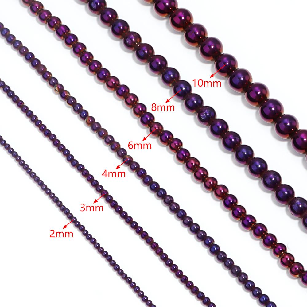 40-190 Stück/Los 2-12mm Natürliche Hämatitperlen Glatte Runde Natursteinperlen Für Schmuckherstellung DIY Armband Halskette Lose Perlen