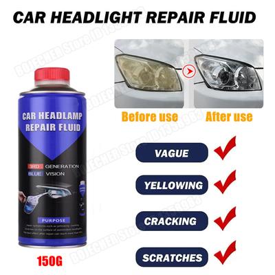Autoscheinwerfer-Polierflüssigkeit, Polymer, Reinigungsmittel für Autoscheinwerfer, Renovierung und Restaurierung, 50 ML/100 ML/150 G, Autoreparaturprodukte
