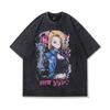 Vintage Street Cartoon Print Oversize Old Short-Sleeved T-Shirt Men'S And Women'S Hip Hop Loose Half-Sleeved Tee Shirt