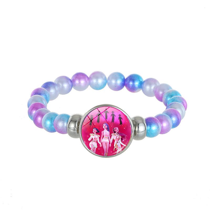 1Pc Demon Hunters K-Pop Lumi Zoe Mira Saja Boy Color Bead Bracelet