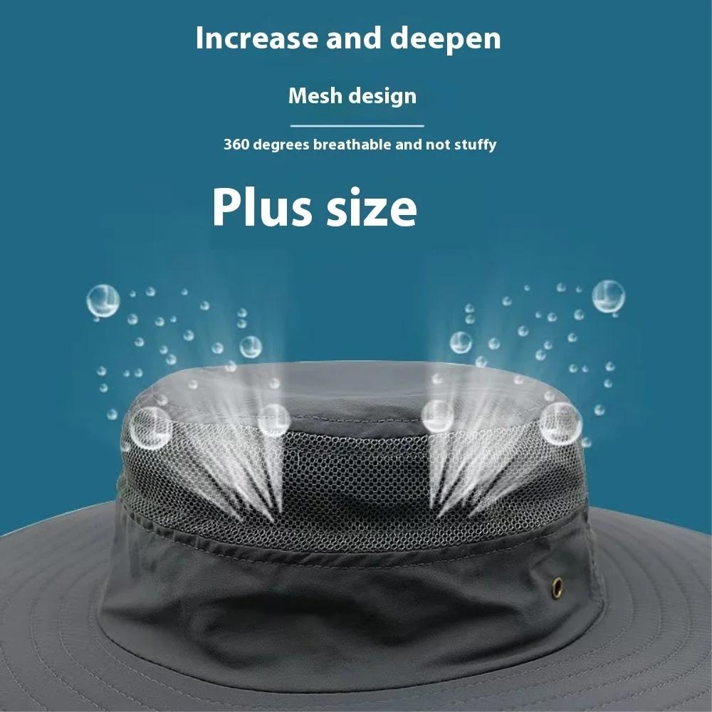 2025 Plus Size Sun Hat Adult Summer Outdoor Mountaineering Panama Outdoor Fisherman Hat Man Big Size Bucket Hat 56-60cm 60-64cm