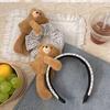 Plaid Fabric Hair Hoop, Non-Slip Headband with 3D Plush Bear Doll Design, Sweet Style Hair Accessories for Daily Wear