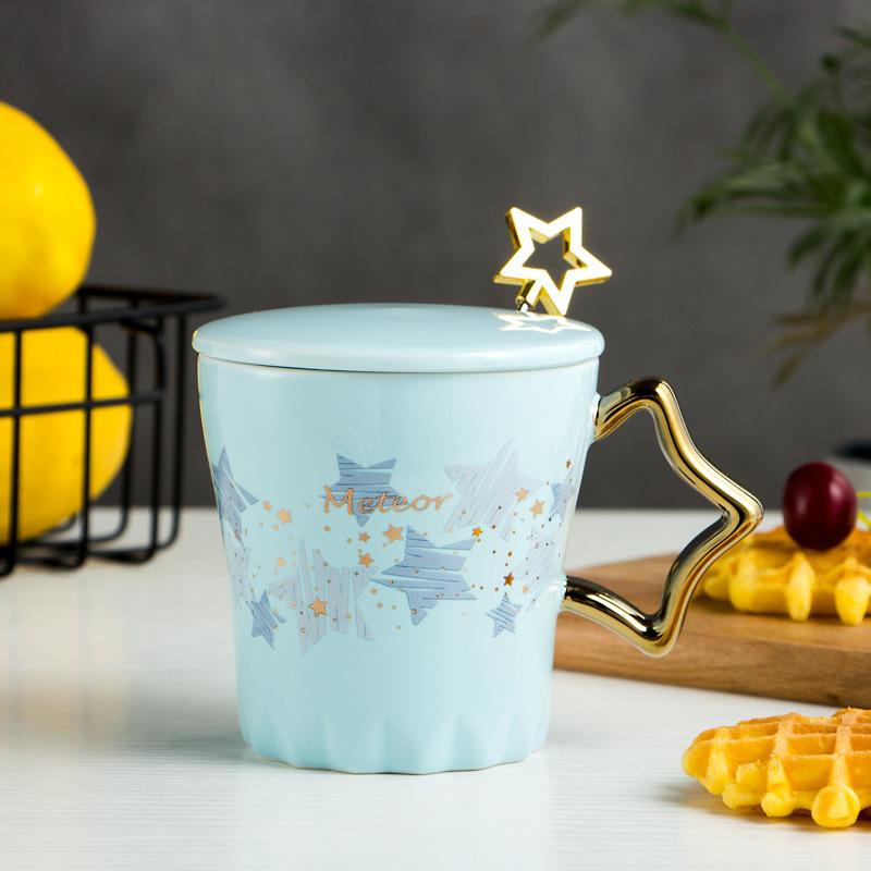 Creative Golden Star Coffee Cup Cute Mugs Free Shipping Cups and Mugs Drinkware Cup for Tea Christmas Mug Beer Couple Gift Go