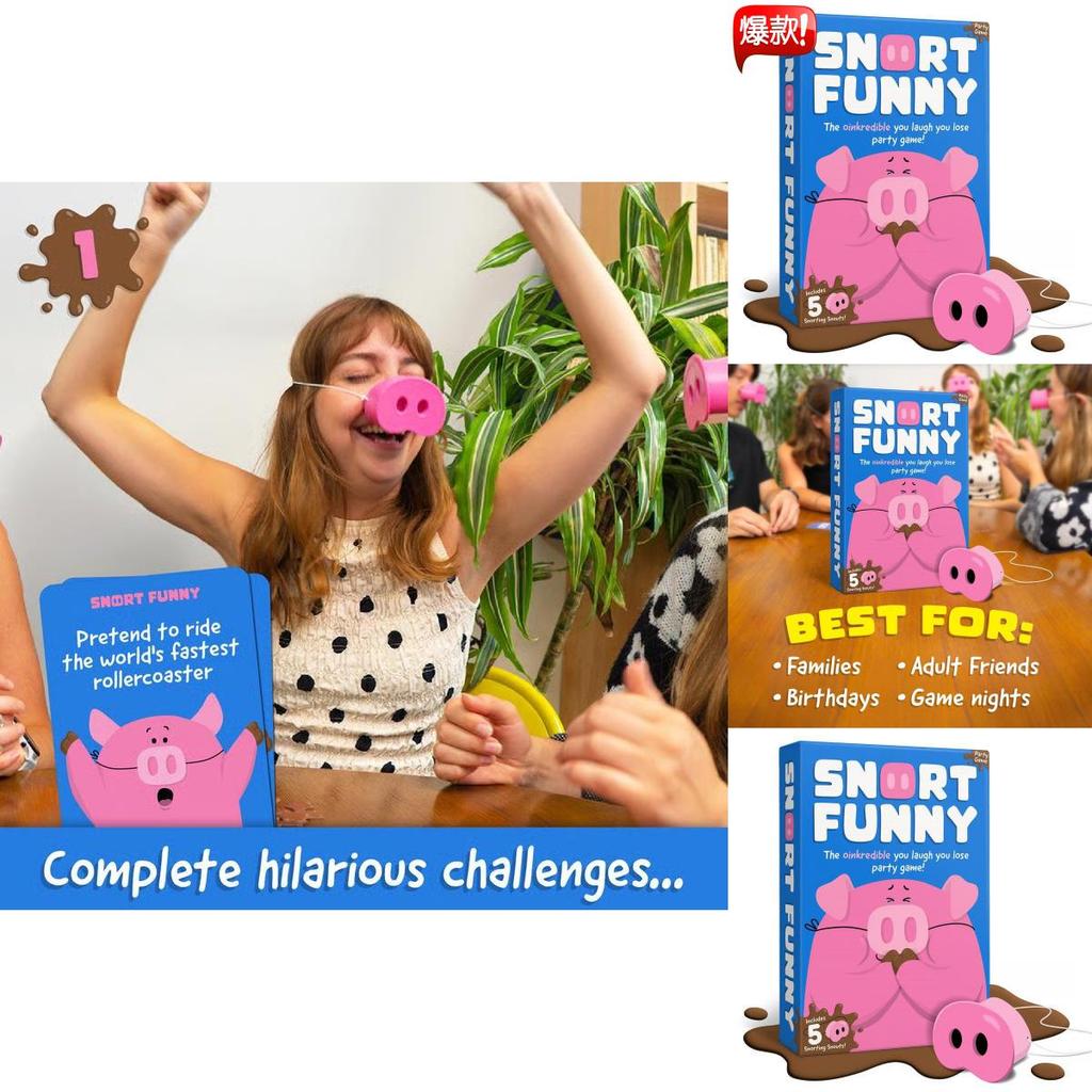 The Oinkcredible You Laugh You Lose Party Game With Card Material For Home And Bar Fun