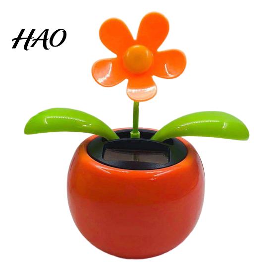 Car Swinging Toy Ornament Funny Solar Powered Cartoon Vibrant Ornamental Decoration Gifts Automobile Dashboard Dancing Flower for Friend Auto Interior W