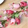 Artificial Tulip Vine with Leaves Pink Plastic 160cm for Wedding Party Holiday Home Office Decorations Outdoor Use