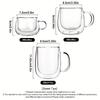 2 Pack Glass Coffee Mugs - Double Wall Insulated Mug Set with Handle, Tea Latte Cappuccino Cup for Latte, Macchiato, Americano
