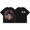 Japan Mount Fuji Sakura Graphic T Shirts Harajuku Anime Style Short Sleeve Tshirts Unisex Unisex Casual Cotton Tshirt Streetwear