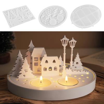 3 Stück Silikonform Haus Gießform für Harz Ostern Kerzenform DIY Zuhause