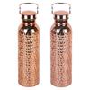 Sticlă de apă din cupru pur 800 ml Portabilă din oțel inoxidabil Izolată Recipient pentru băuturi Sticlă de cupru pentru apă de băut pentru camping drumeții