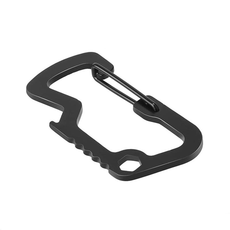 Mini Multifunctional Mountaineering Buckle Practical for Hiking Camping Bottle Opener Stainless Steel Pocket Climbing Carabiners
