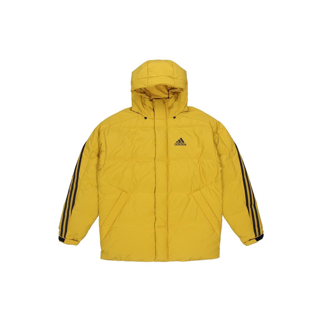 Adidas Puffy Down Jacket with Hood Men Outerwear Yellow H20757
