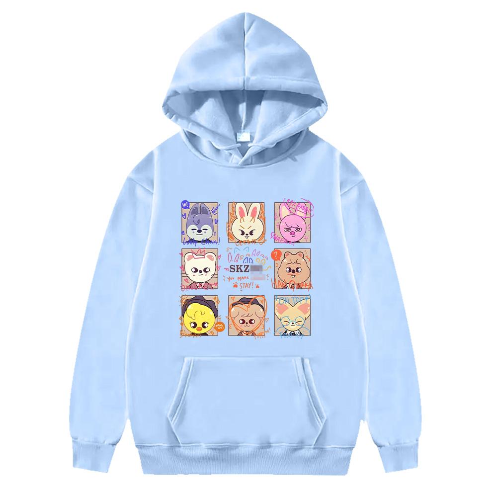 KPOP SKZ Hoodies NEW Album 5-Star Pullovers Women Men Autumn Winter Long Sleeve Sweatshirt Kawaii Cartoon Print Casual Y2K Hoody
