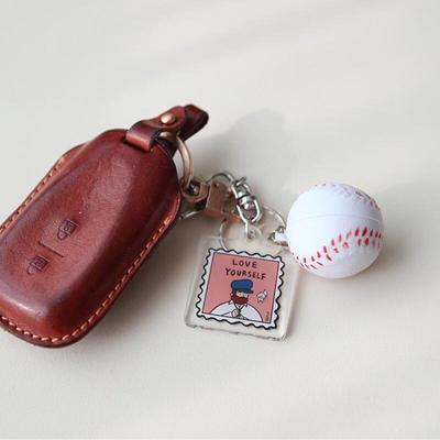 Sports Ball Keychains: Baseball, Soccer, Basketball, 3 Types