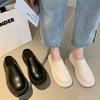 [Large Size Shoes 43] Baotou Half Slippers Outer Wear 2025 Summer New Thick-soled Height-increasing Shorty Le Muller Leather Slippers