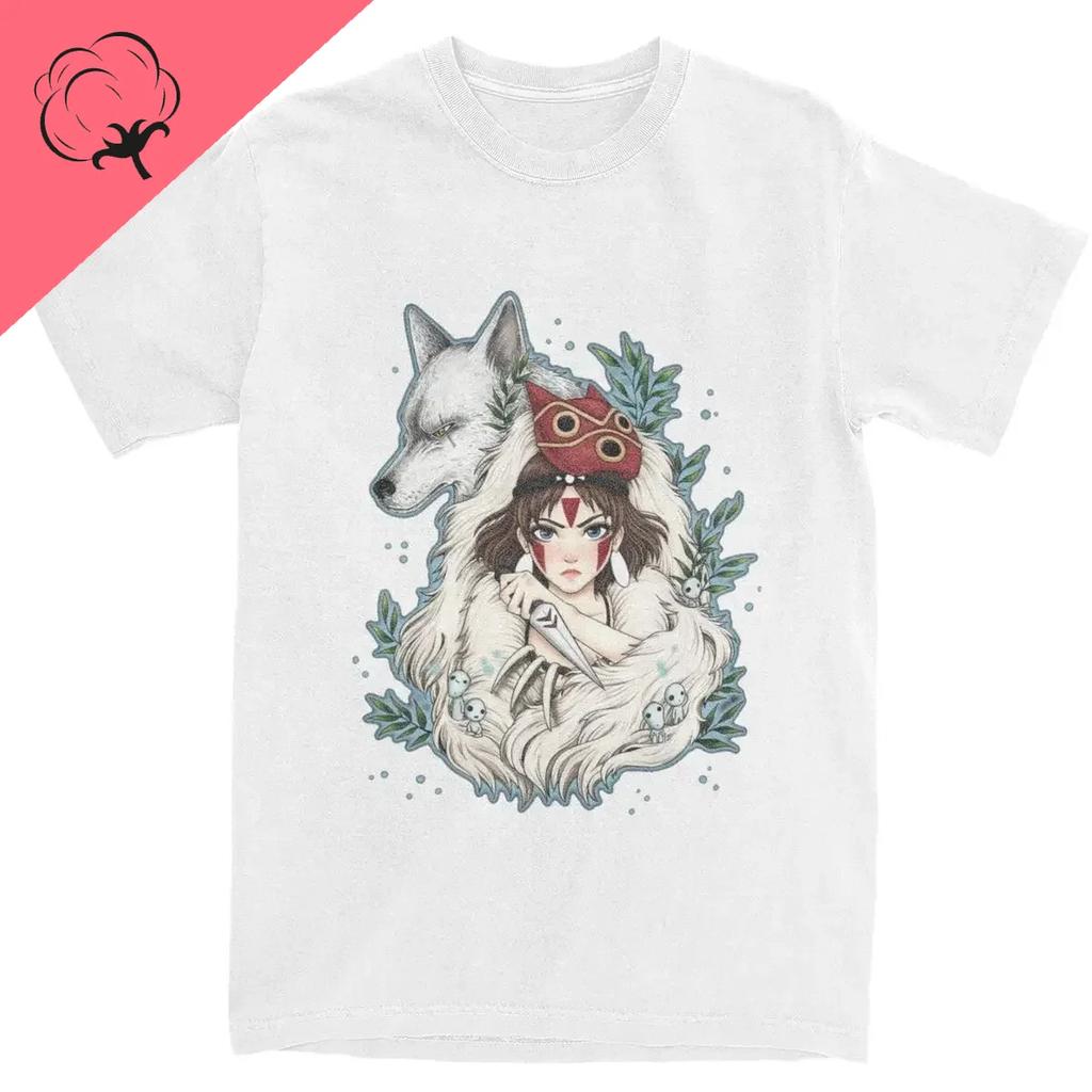 Grafische Neuheit Prinzessin Mononokes Hime T-Shirts für Herren Damen Reine Baumwolle Kodama Baum Waldgeist T-Shirts Shirt