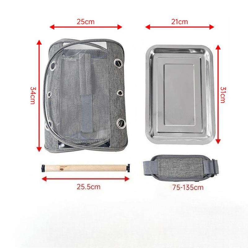 Portable Parrot Travel Cage Bird Carrier Bag Foldable Breathable Design with Perch Side Window for Budgies Parakeets Small Pets