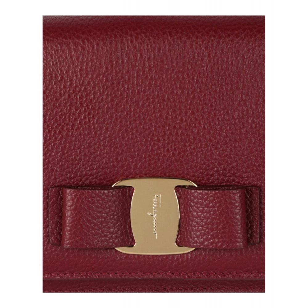 Salvatore Ferragamo Vara Bow Crossbody Bag Burgundy