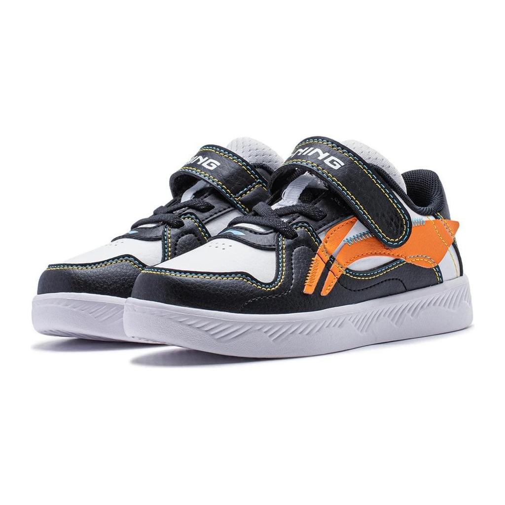 Li Ning Tataler Series V4 Comfortable Versatile Non-Slip Wear-Resistant Low-Top Kids Skate Shoes Kids Skate Shoes Black Orange YKNU030-5