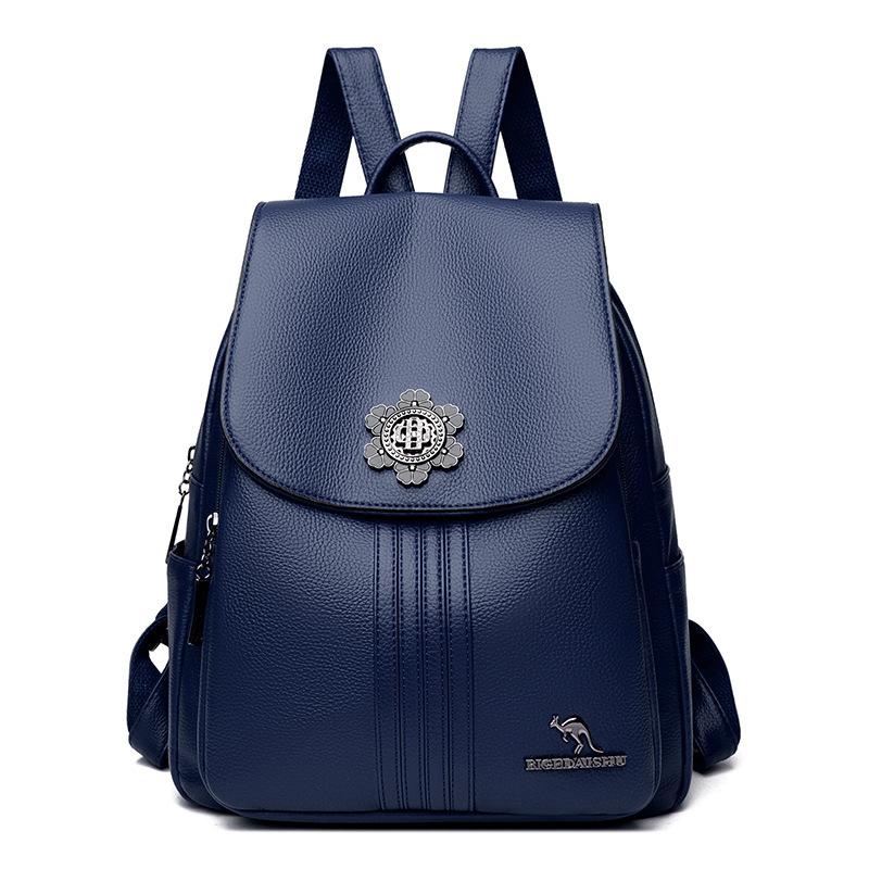 Women's Soft Leather Backpack Large Capacity Backpack Travel Schoolbag