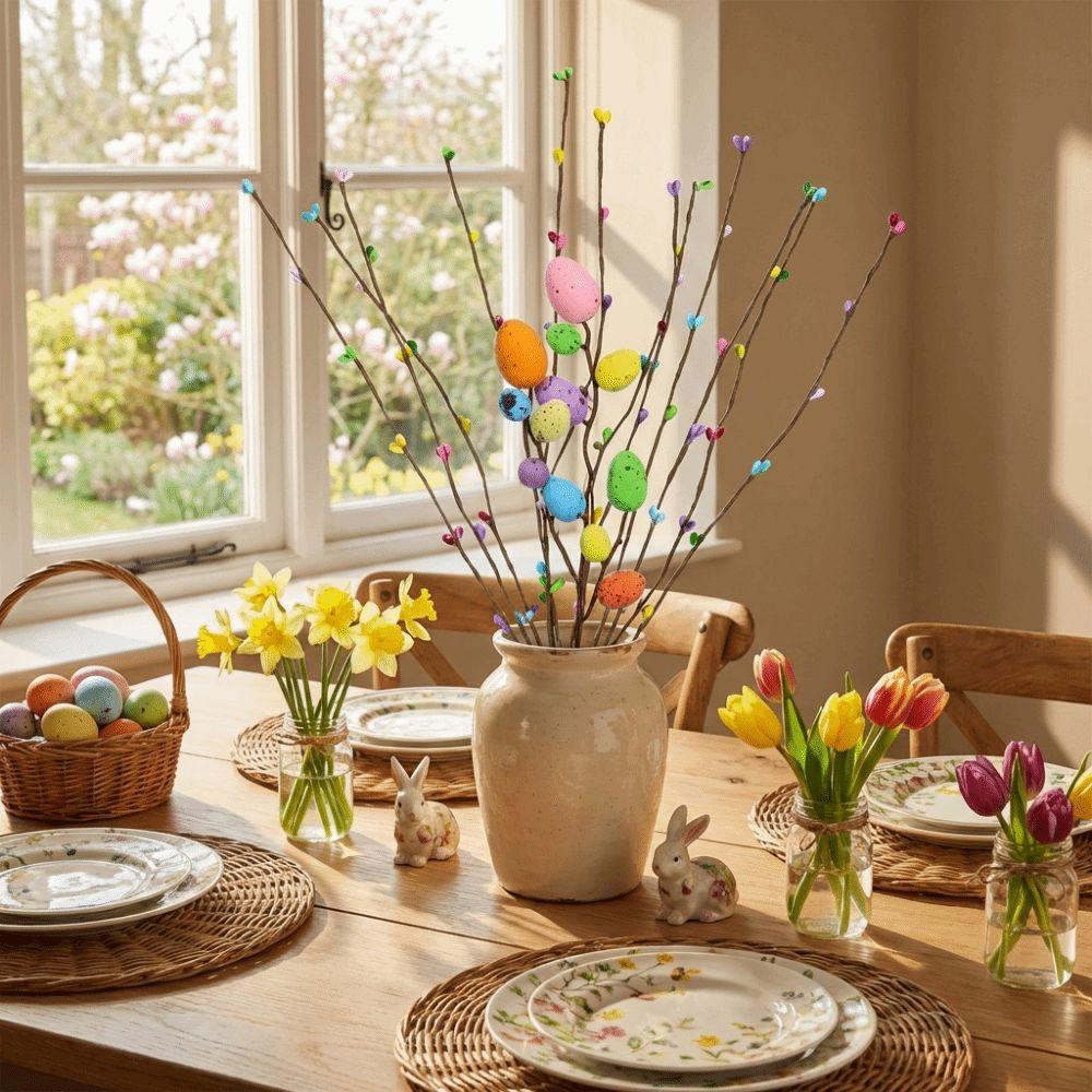 Speckled Egg Foam Eggs Berry Branch Colorful Easter Eggs Bouquets Spring Floral Stems  Birthday