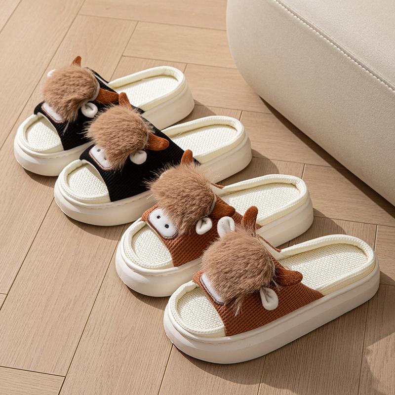 Fashion Casual Slippers for Women Home Flat Spring Summer Cow Cartoon Designer Shoes Ladies Fashion Indoor Outdoor Footwear Lightweight