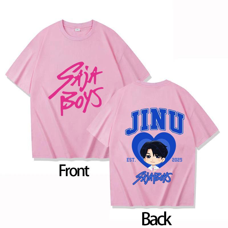 Boys Girls T-shirt Hot KPOP Demon Hunter Tiger Derpy Parent-child Cotton Round Neck Girls Short-sleeved Comfortable Adult Top