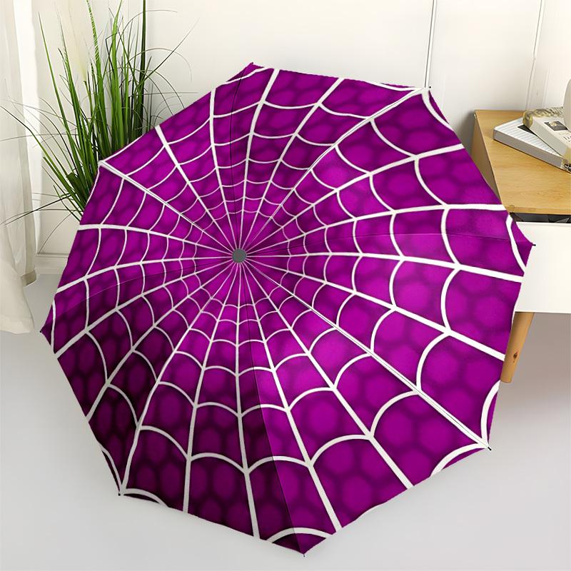 1pc Spider Web Automatic Open/close Umbrella, 8-Rib sturdy structure, Auto Folding/Opening, Portable Travel Umbrella for Women,077