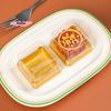 50Pcs Transparent Gold Square Plastic Dessert Egg-Yolk-Puff Box Mooncake Packaging Moon Cake Container for Baking Food Packing